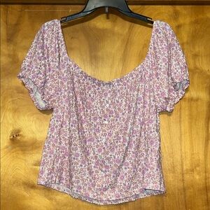 American Eagle Floral Pink Women's Top